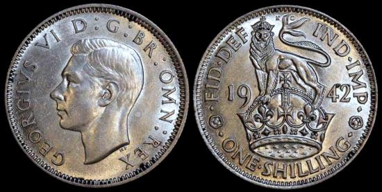 1942 Great Britain 1 Shilling - George VI - BU | European Coins