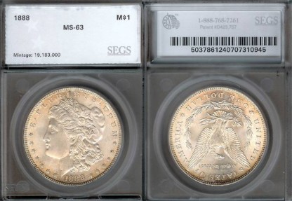 US Coins - 1888 Morgan Dollar SEGS MS63