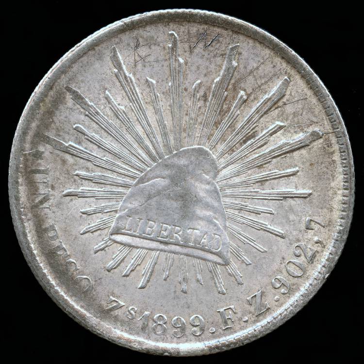 1899 ZsFz Mexico (Zacatecas Mint) 1 Peso AU | North & Central