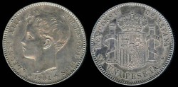 World Coins - 1901(01) SM-V Spain 1 Pesetas BU