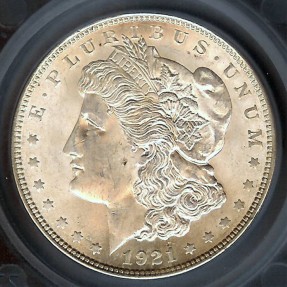 US Coins - 1921 Morgan Dollar SEGS MS63