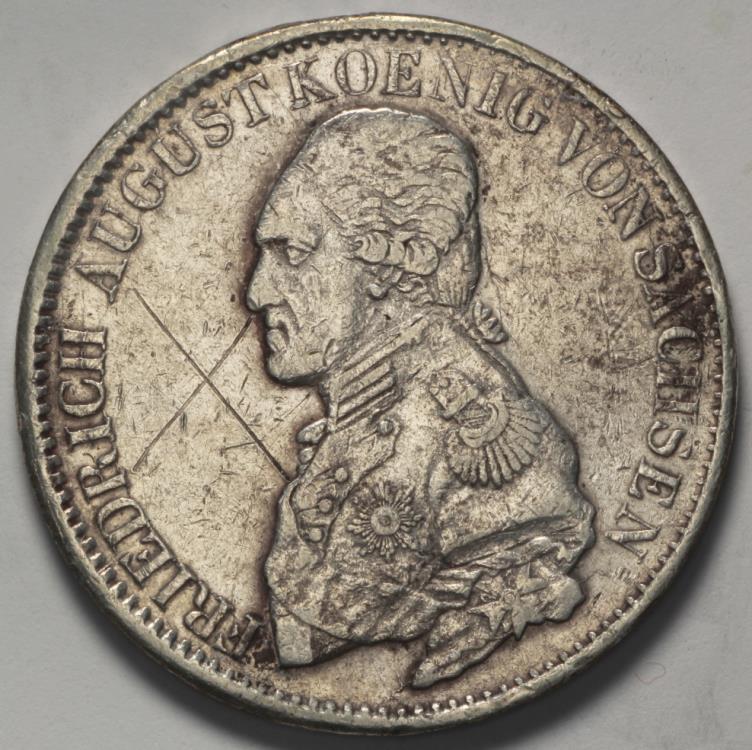 1820 IGS Saxony 1 Thaler - Friedrich August I - VF Silver