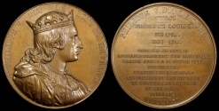 World Coins - 1837  France - Philip V, "The Tall", House of Capet, King of France and Navarre (1316 - 1322) by Armand-Auguste Caqué for the "Kings of France Series" #48