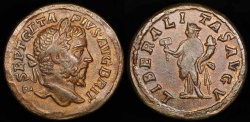 Ancient Coins - Geta Denarius - LIBERALITAS AVG V - Rome Mint