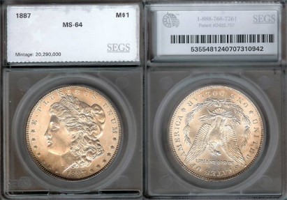 US Coins - 1887 Morgan Dollar SEGS MS64