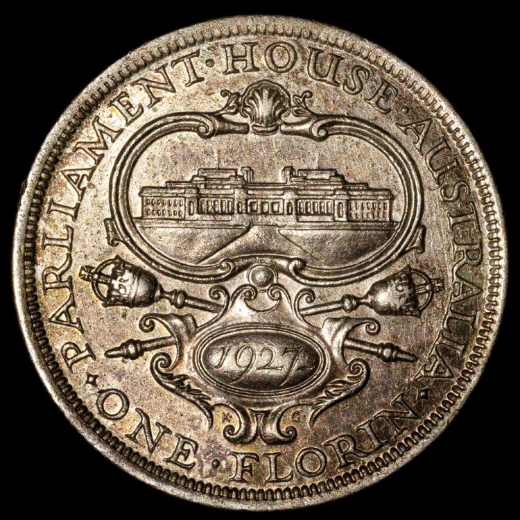 1927(m) Australia 1 Florin Opening of Parliament House, Canberra AU Silver