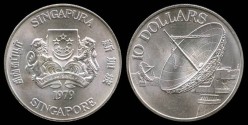 World Coins - 1979 Singapore 10 Dollars BU