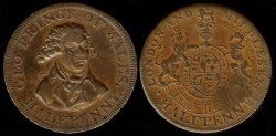 World Coins - 1795 GB - Middlesex Prince of Wales Halfpenny Condor Token