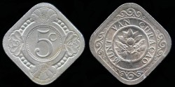 World Coins - 1948 Curacao 5 Cents UNC