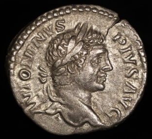 Ancient Coins - Caracalla Denarius - PONTIF TRP X COS II - Rome Mint 