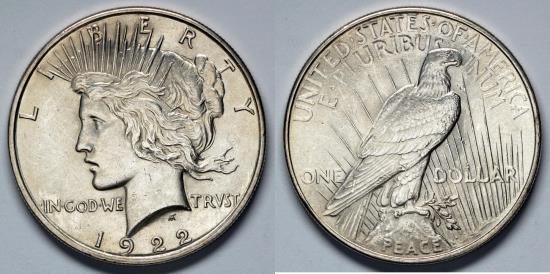 1922 P Peace Dollar - BU Silver | Dollars