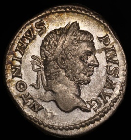 Ancient Coins - Caracalla Denarius - PONTIF TR P XIII COS III - Rome Mint 