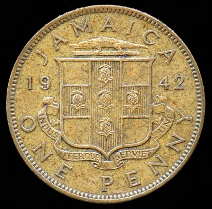 1942 Jamaica 1 Penny UNC North Central American And Caribbean Coins 1942-jamaica-1-penny-unc-north-central-american-and-caribbean-coins