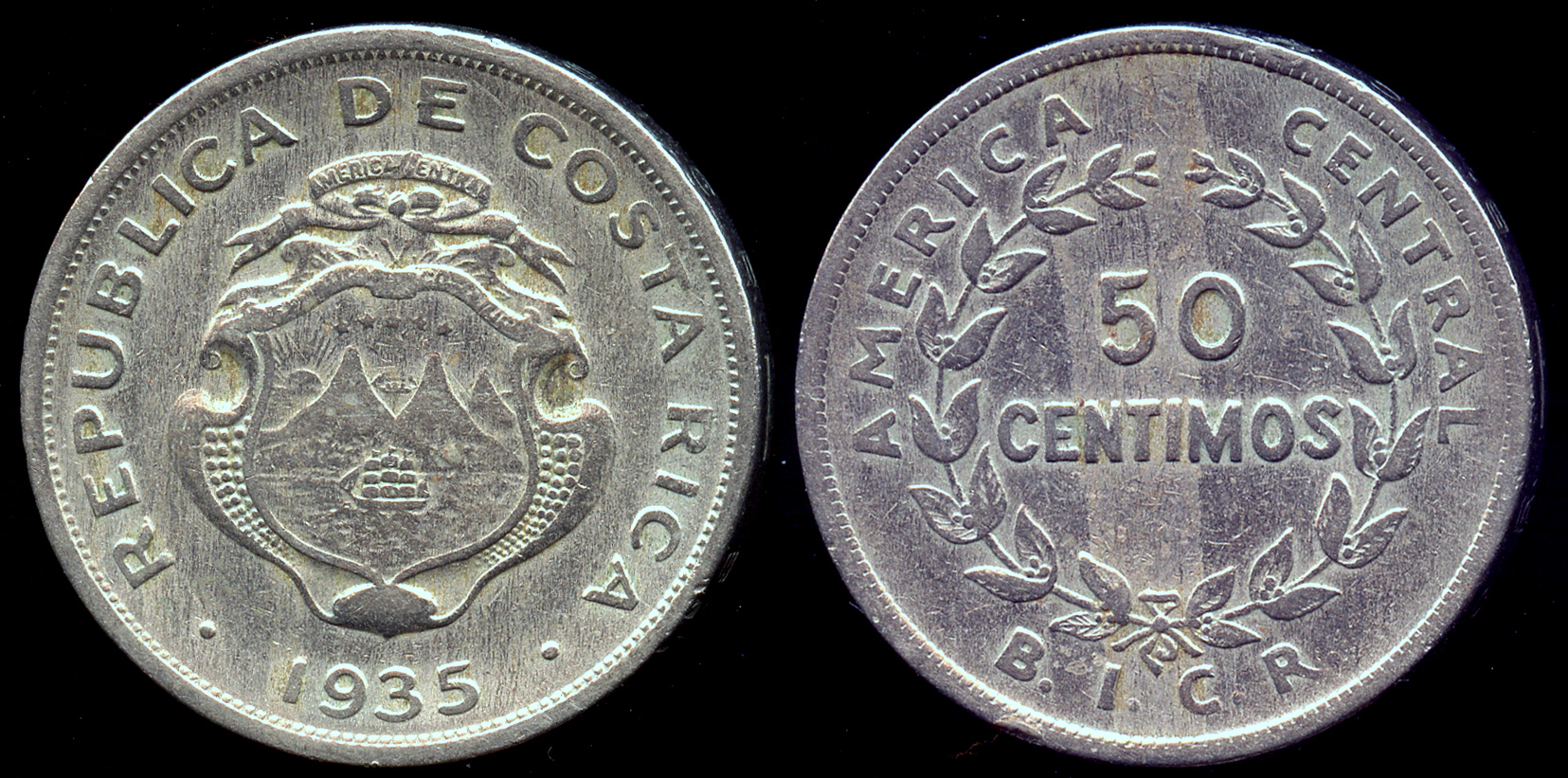 1935 Costa Rica 50 Centesimo XF | North & Central American and ...