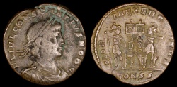 Ancient Coins - Constantius II Ae3 - GLORIA EXERCITVS - Constantinople Mint