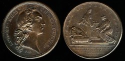 World Coins - 1751 France – Birth of Duc de Bourgogne by Francois Marteau