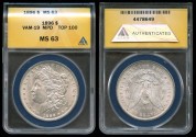 Us Coins - 1896 Morgan Dollar - VAM 19 (Top 100) ANACS MS63