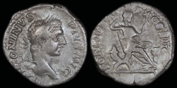 Ancient Coins - Caracalla Denarius - PONTIF TR P X COS II - Rome Mint 