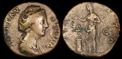 Ancient Coins - Faustina I Sestertius - AVGVSTA - Rome Mint
