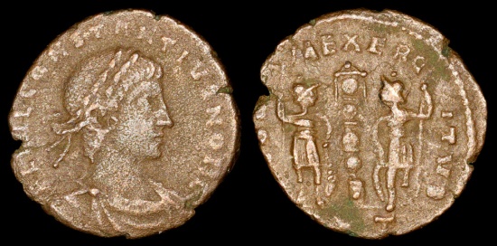 Ancient Coins - Constantius II Ae4 - GLORIA EXERCITVS - Rome Mint