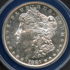 US Coins - 1881s Morgan Dollar ANACS MS63