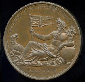 World Coins - 1804  Great Britain - Settlement of the British at Bombay 1662, and Nathaniel Dance's Victory over a French squadron 1804 by Jean-Pierre Droz and George Mills