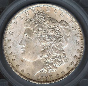 US Coins - 1889 Morgan Dollar SEGS MS62