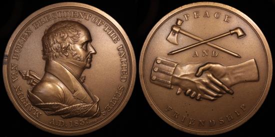 1837 Martin Van Buren “Indian Peace Medal” - Eighth President of 
