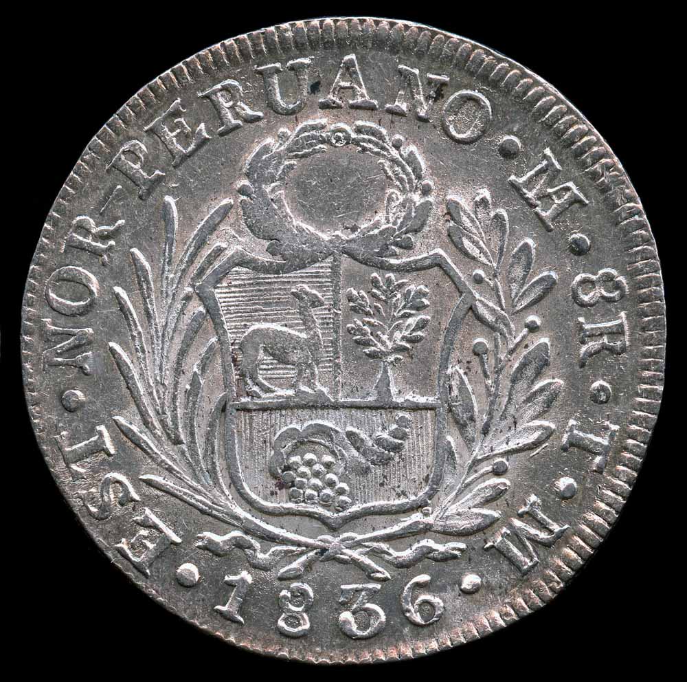 1836 TM Peru (North Peru) 8 Reales XF | South American Coins