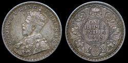 World Coins - 1918 (c) India (British) 1 Rupee XF