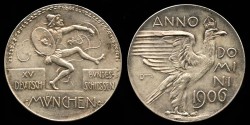 World Coins - 1906 Germany - XV German Federal Shooting Festival in Munich By Maximilian Dasio