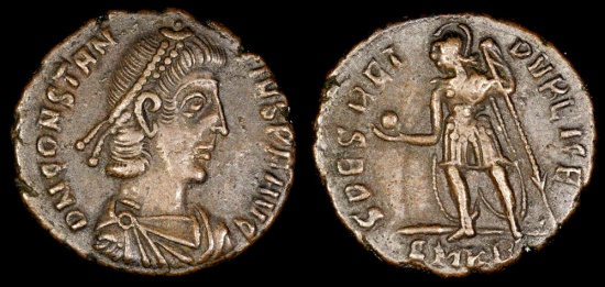 Ancient Coins - Constantius II Ae2 - SPES REI PUBLICE - Cyzicus Mint 