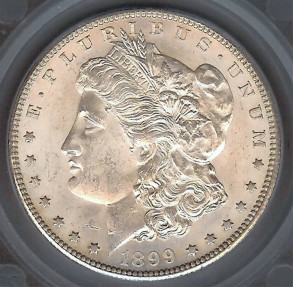 US Coins - 1899o Morgan Dollar SEGS MS63