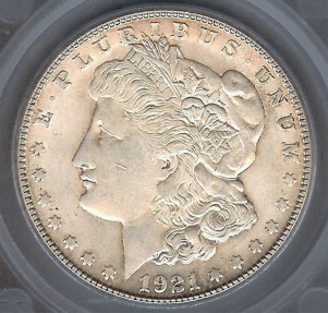 US Coins - 1921 S Morgan Dollar (Dot Above 