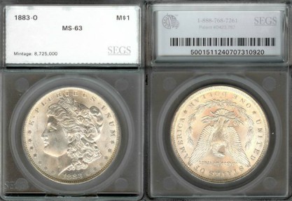 US Coins - 1883o Morgan Dollar SEGS MS63