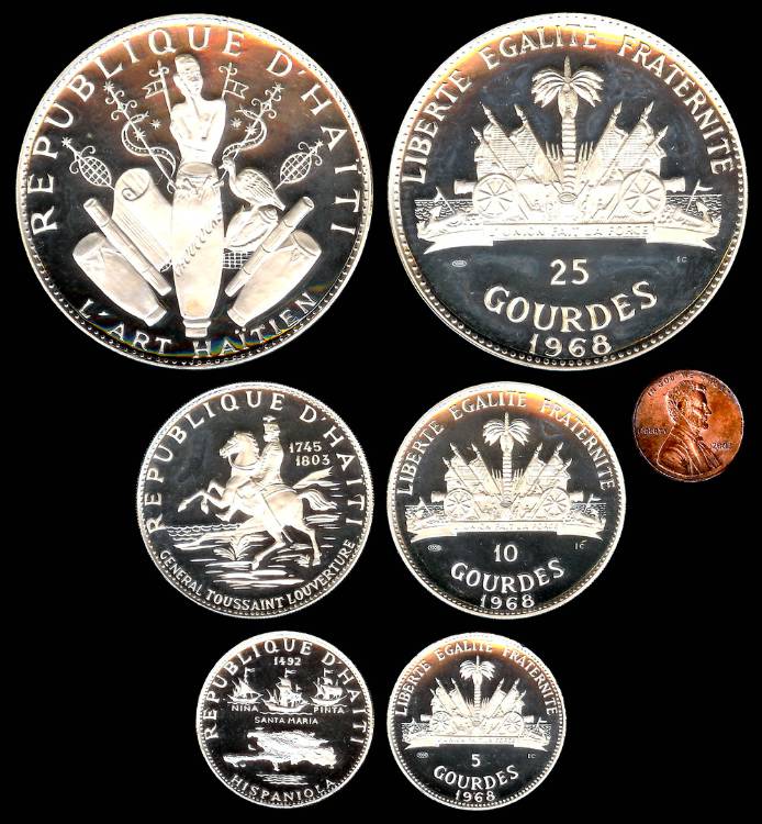 haiti ハイチ　記念硬貨　1967年 1967IC 25 Gourdes Haitian Art UltraCameo 66 Proof Silver
