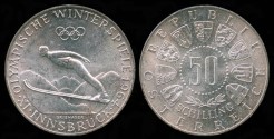 World Coins - 1964 Austria 50 Schilling Silver Commemorative BU (1964 Winter Games)
