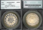 World Coins - 1970 Austria 50 Schilling - 300th Anniversary of Innsbruck University (Tiny Mintage of only 11,700 pieces were struck) SEGS PR66 - Silver
