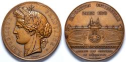 World Coins - 1878 France - Paris Universal Exposition - Trocadero Palace by Eugène André Oudiné and Alphée Dubois