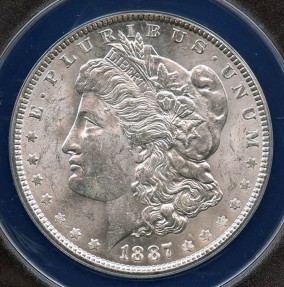 US Coins - 1887 Morgan Dollar ANACS MS62