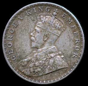 World Coins - 1918 (c) India (British) 1 Rupee XF