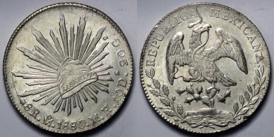 1880 MoMH Mexico (Mexico City) 8 Reales UNC | North & Central