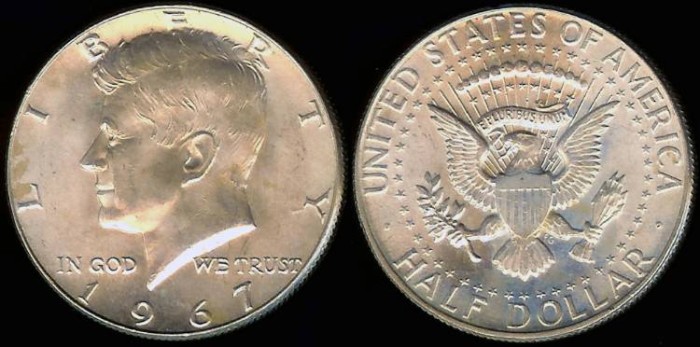 1967 Kennedy Half Dollar BU