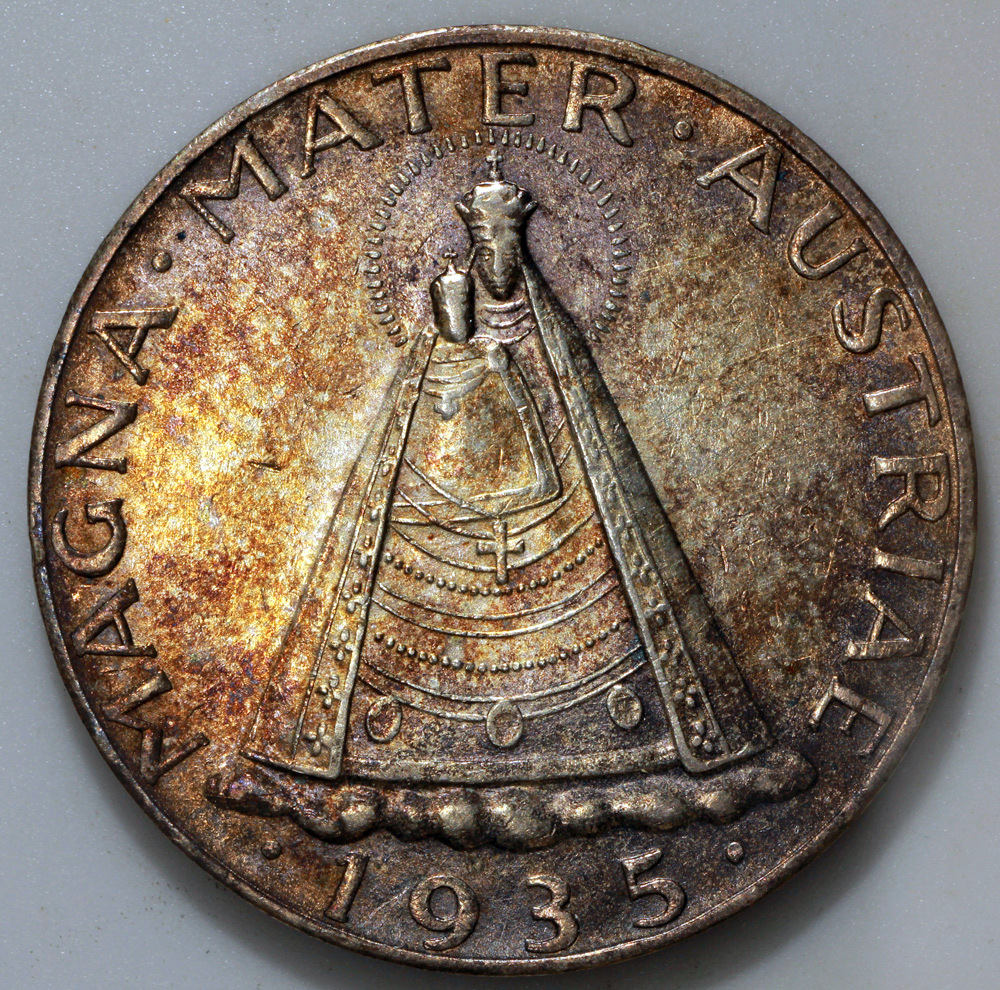 Beautifully Carved from an Austrian 5 Schilling 1934 coin to show image of the Virgin hotsell Mary.