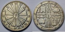 World Coins - 1969 So Uruguay 1000 Peso - F. A. O. Issue - Commemorative BU Silver