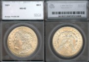 Us Coins - 1921 Morgan Dollar SEGS MS62