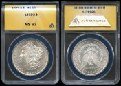 Us Coins - 1879s Morgan Dollar ANACS MS63