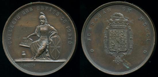 World Coins - 1820  Portugal - Colégio dos Orfãos do Porto Commemorative Medal by J. de Souza