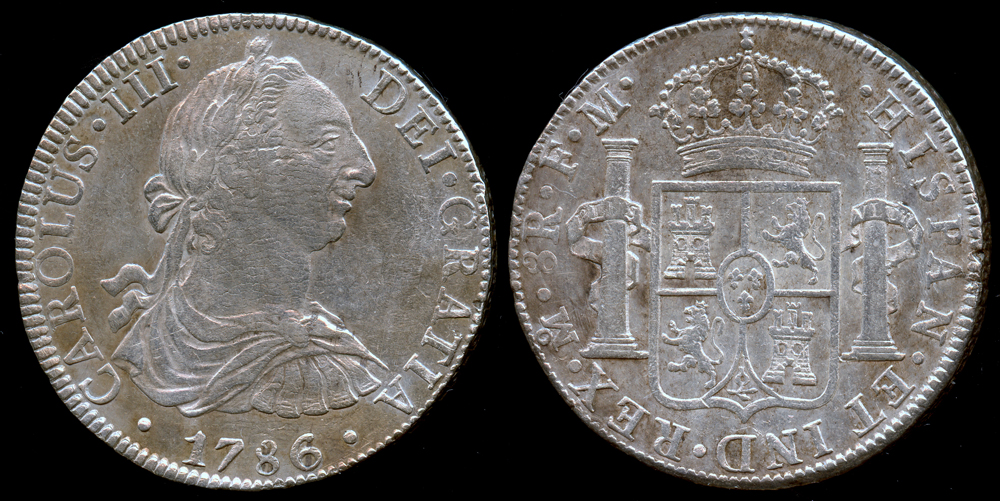 1786 Mo-FM Mexico 8 Reales (Carolus III) AU | North & Central