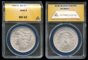 Us Coins - 1896 Morgan Dollar ANACS MS62